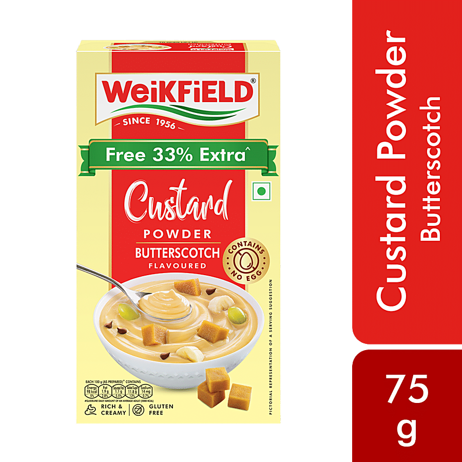 Weikfield Custard Butterscotch Flavour, 75 gm