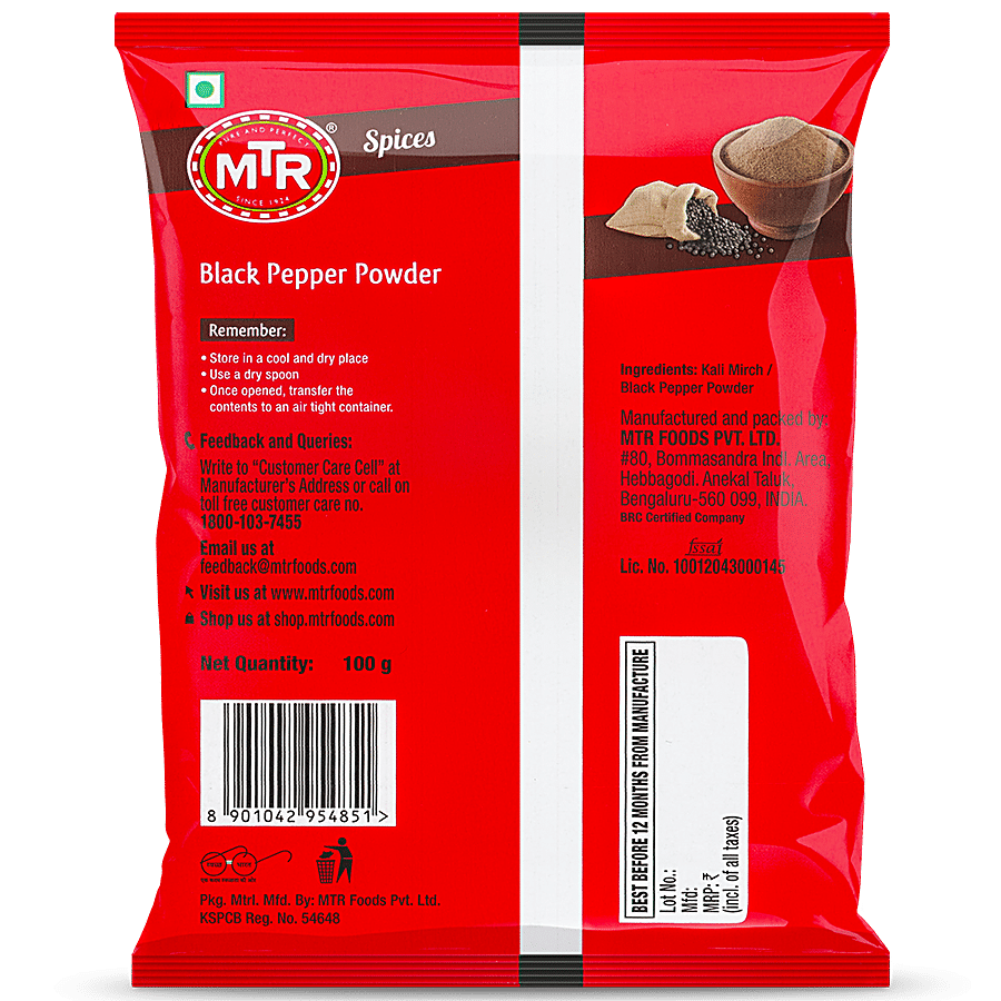 MTR BLACK PEPPER POWDER 100GM