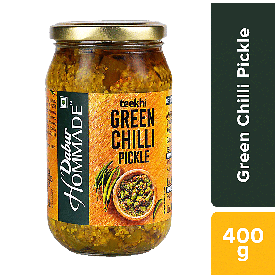 Dabur Homemade Green Chlli Pickle, 400 gm