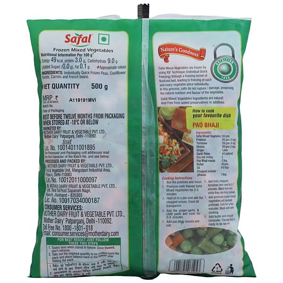 SAFAL FROZEN MIXED VEGETABLES 500GM