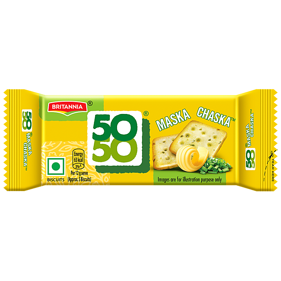 Britannia 50-50 Maska Chaska Salted Biscuits, 40.5 g