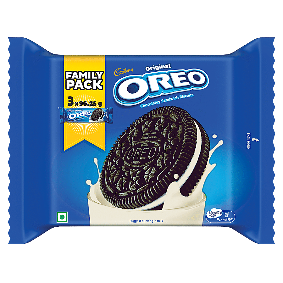Cadbury Oreo Creme Biscuit Vanilla Family Pack (Pack Of 3), 300 g