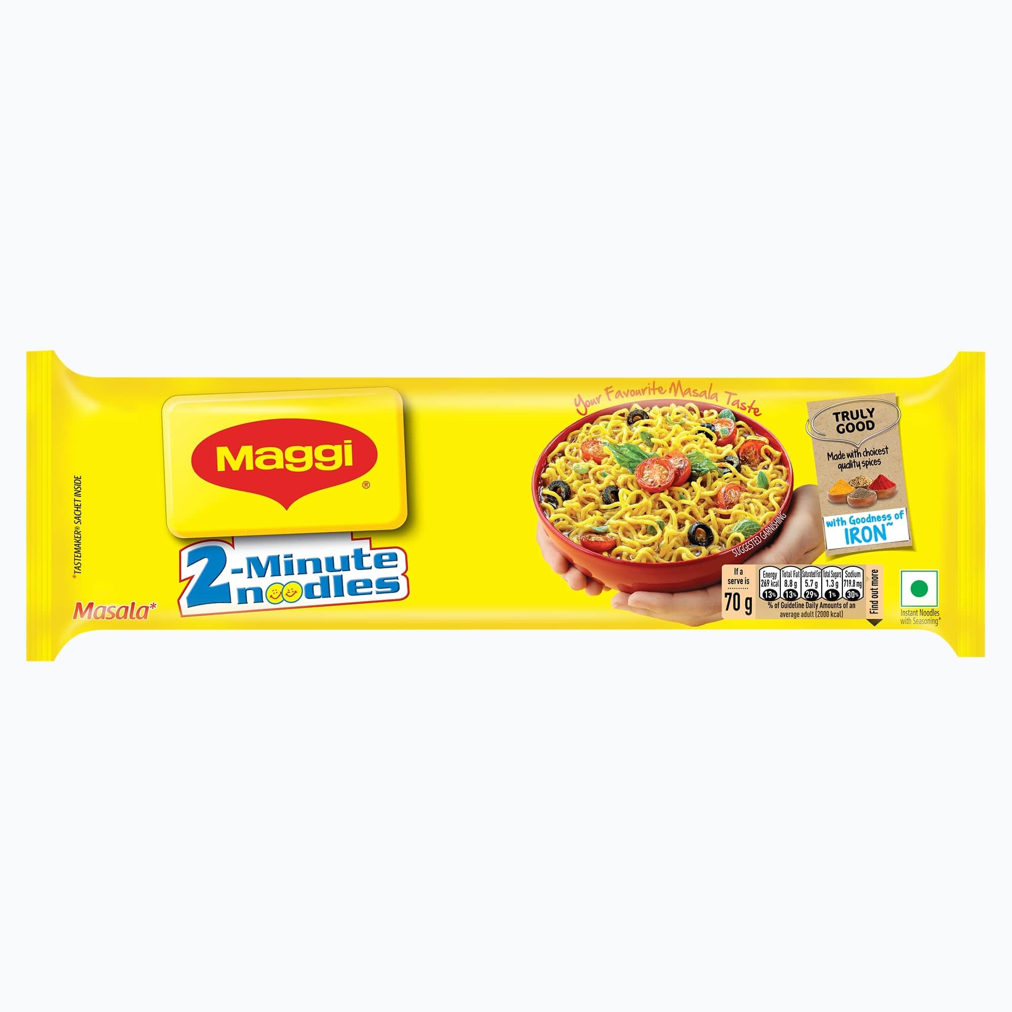 Maggi 2, Minute Instant Noodles, Masala Noodles With Goodness Of Iron, Made With Choicest Quality Spices, Favourite Masala Taste, 560G