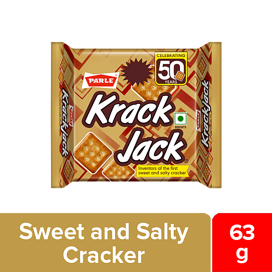 Parle Krack Jack Original Sweet & Salty Cracker Biscuit, 63 G