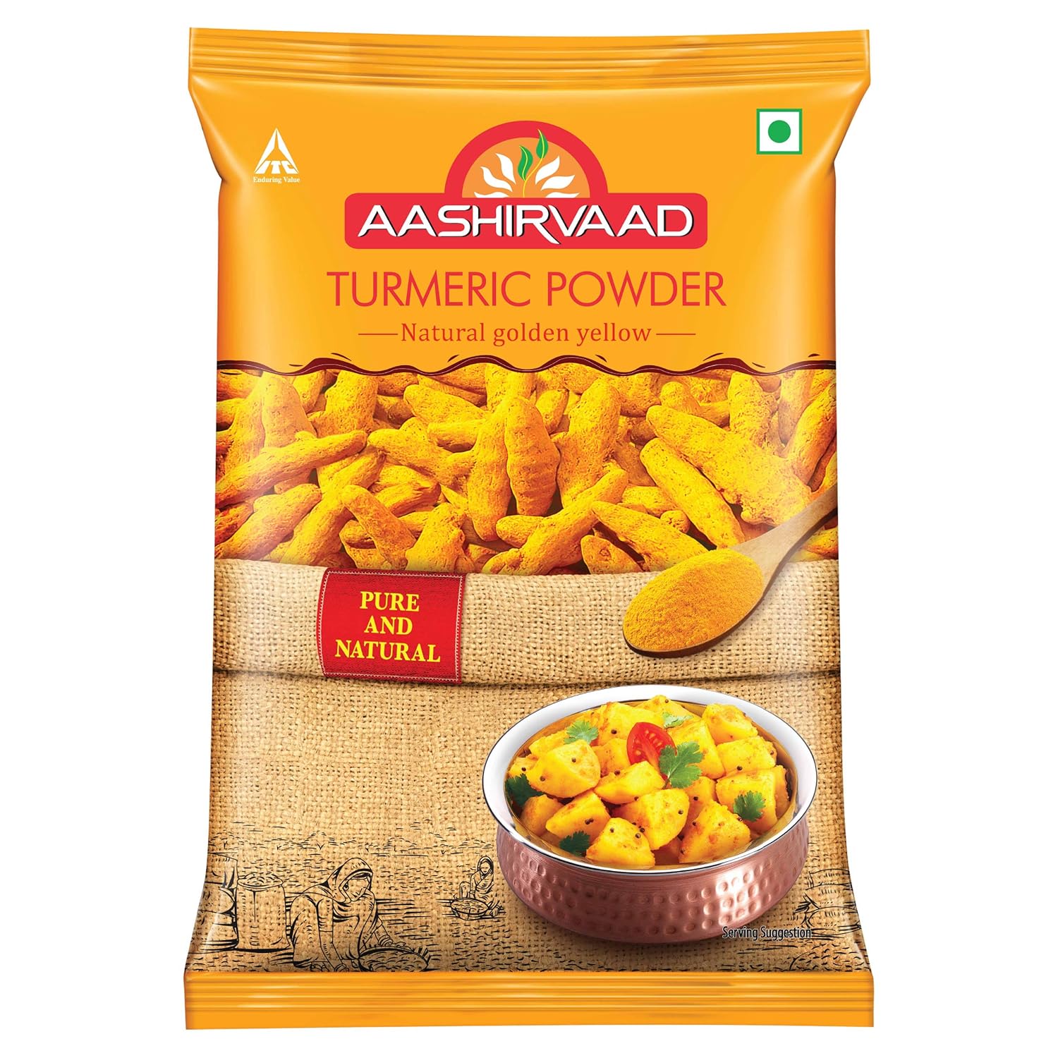Aashirvaad Turmeric Powder, Natural Golden Turmeric Powder With No Added Flavours And Colours, 500G Aashirvaad Turmeric Powder, Natural Golden Turmeric Powder With No Added Flavours And Colours, 500G