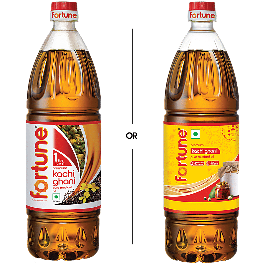 fortune premium kachi ghani pure mustard oil 1 l pet bottle